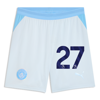 Manchester City Football Shorts 2026/27 With #27 - Icy Blue-Team Light Blue