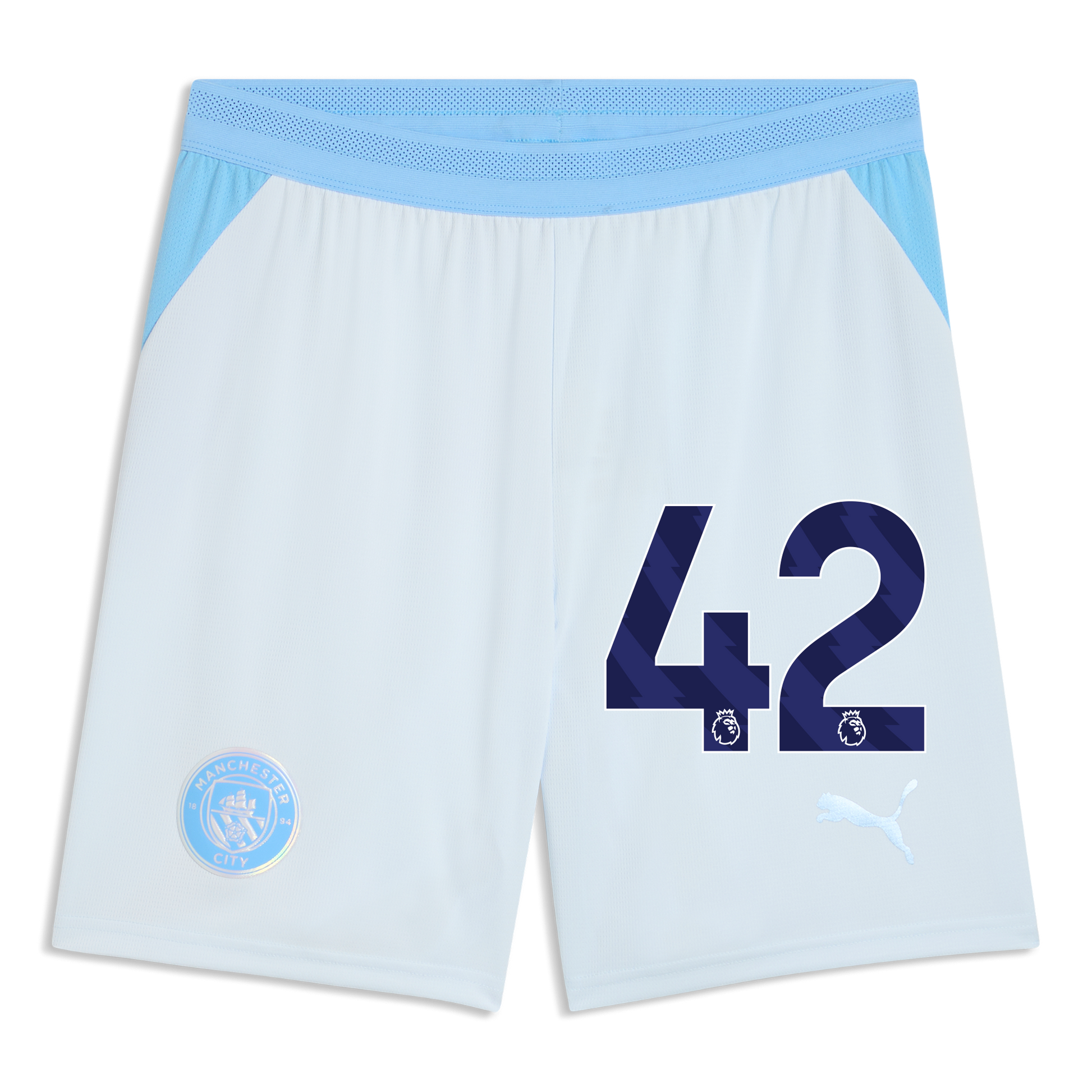 Manchester City Football Shorts 2026/27 With #42 - Icy Blue-Team Light Blue