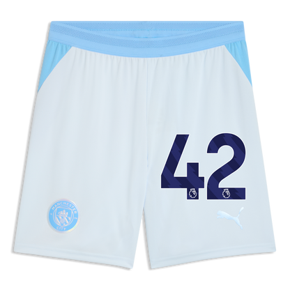 Manchester City Football Shorts 2026/27 With #42 - Icy Blue-Team Light Blue