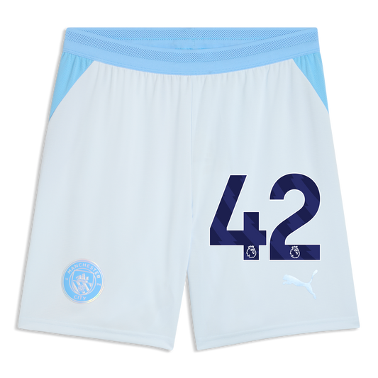 Manchester City Football Shorts 2026/27 With #42 - Icy Blue-Team Light Blue