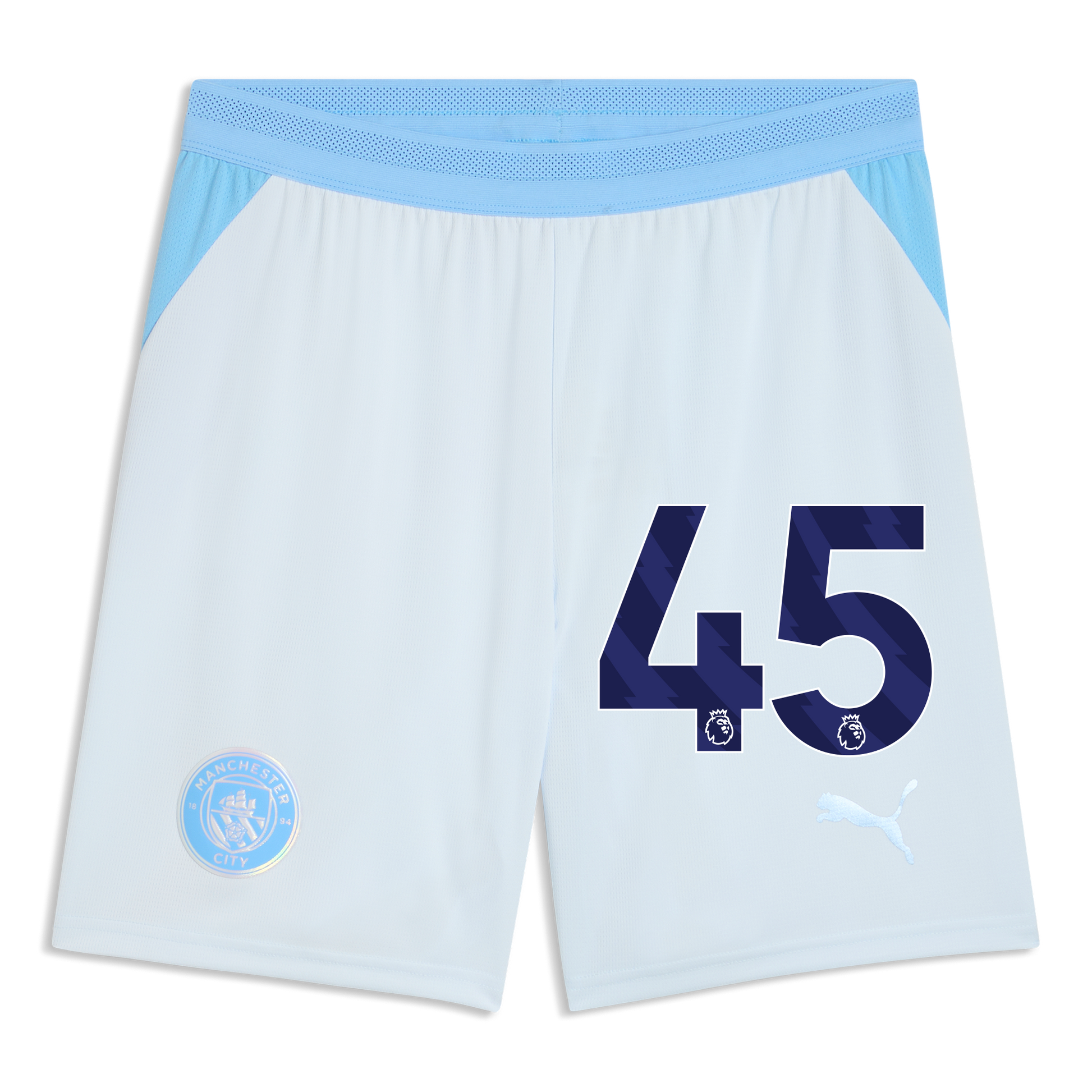 Manchester City Football Shorts 2026/27 With #45 - Icy Blue-Team Light Blue