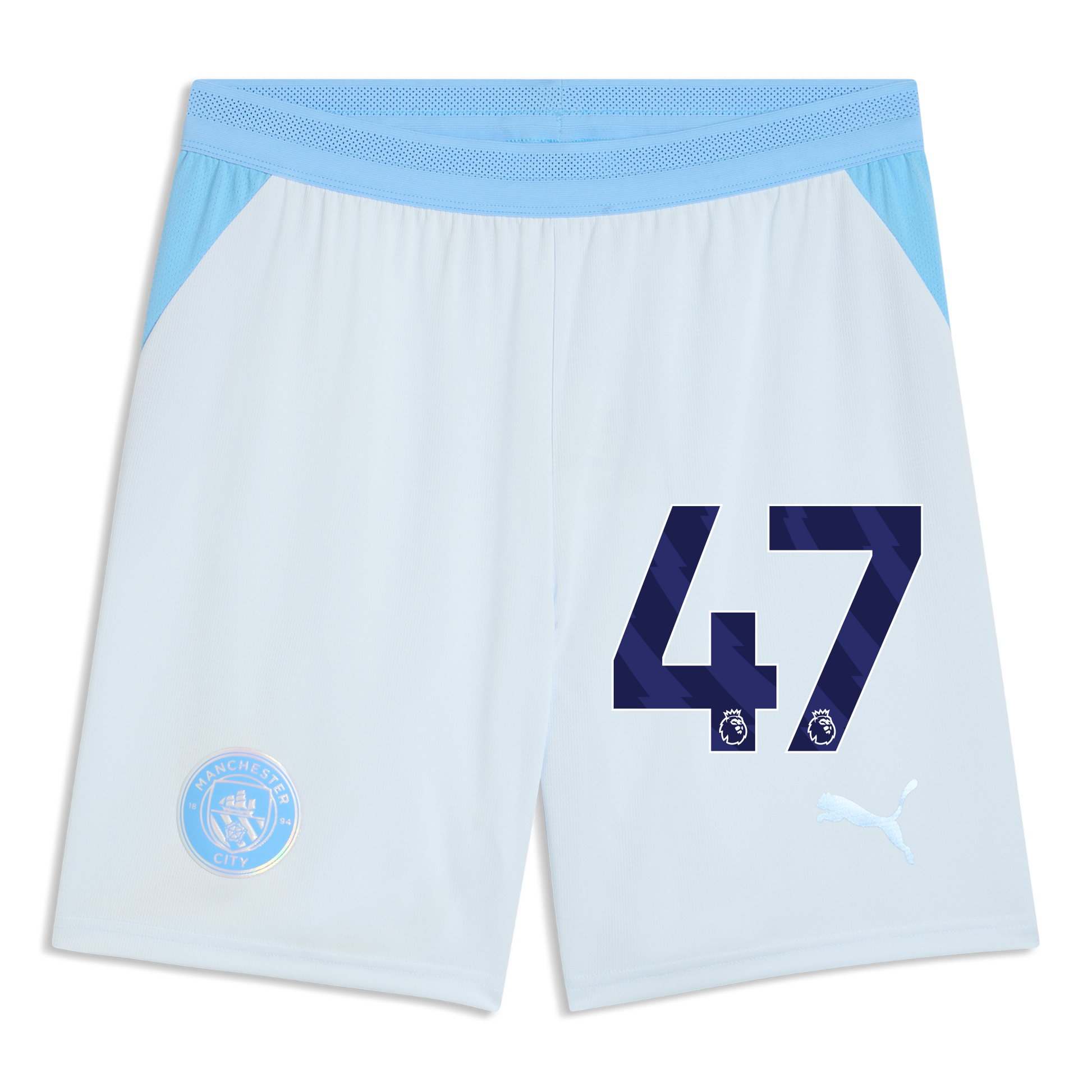 Manchester City Football Shorts 2026/27 With #47 - Icy Blue-Team Light Blue