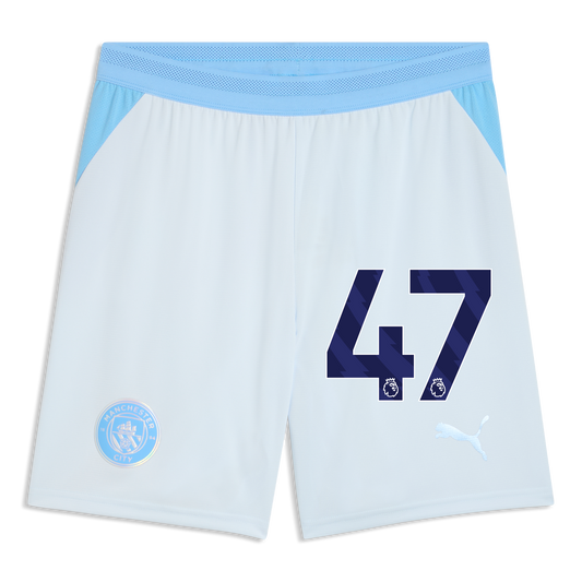 Manchester City Football Shorts 2026/27 With #47 - Icy Blue-Team Light Blue