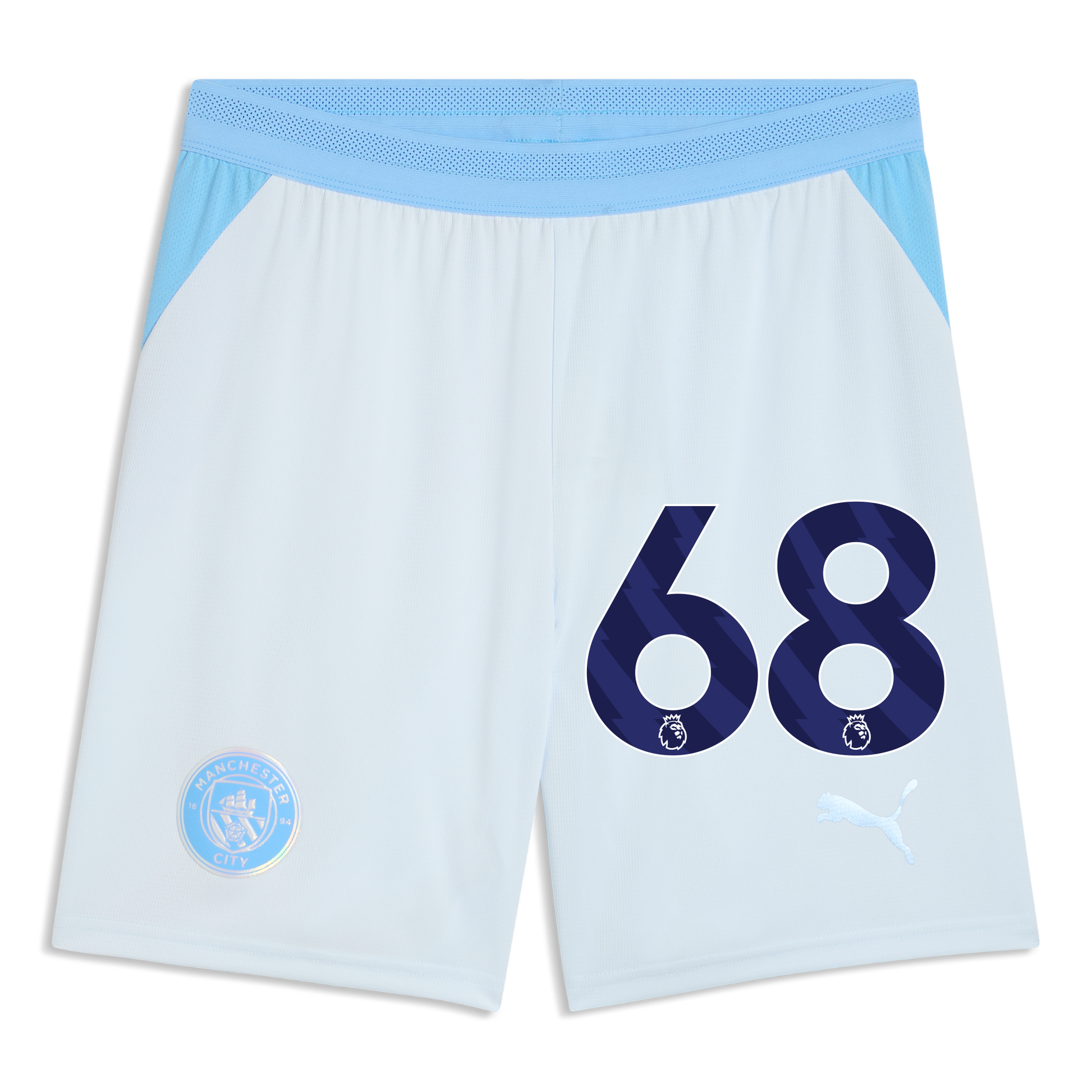 Manchester City Football Shorts 2026/27 With #68 - Icy Blue-Team Light Blue