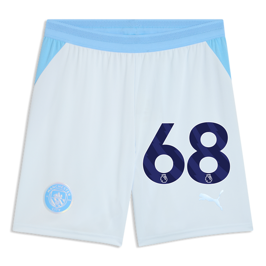 Manchester City Football Shorts 2026/27 With #68 - Icy Blue-Team Light Blue