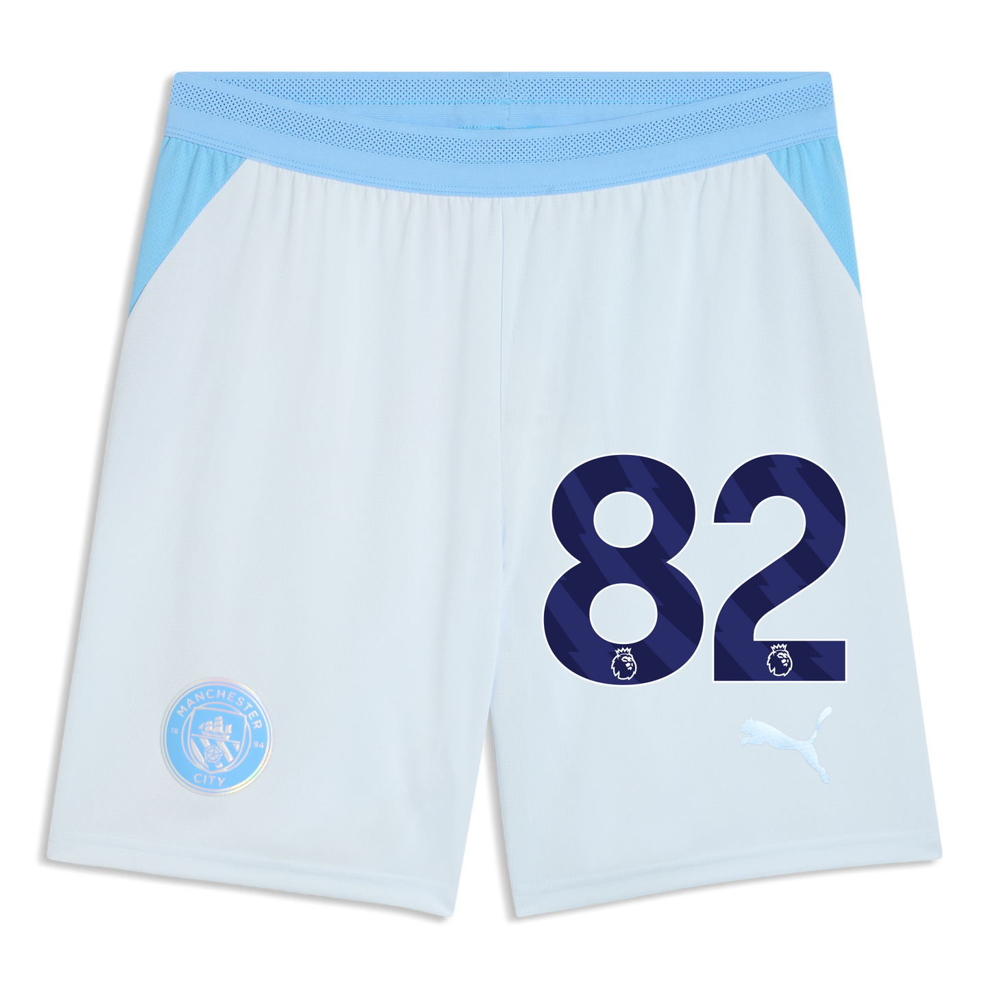 Manchester City Football Shorts 2026/27 With #82 - Icy Blue-Team Light Blue
