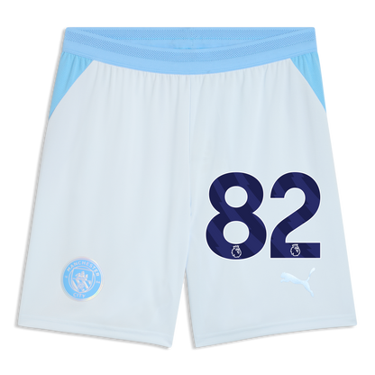 Manchester City Football Shorts 2026/27 With #82 - Icy Blue-Team Light Blue