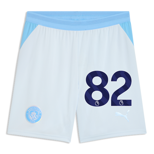 Manchester City Football Shorts 2026/27 With #82 - Icy Blue-Team Light Blue