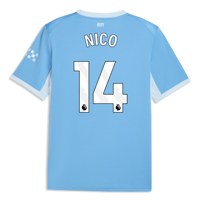 Manchester City Home Jersey 2026/27 With NICO 14 Printing - Team Light Blue-Icy Blue