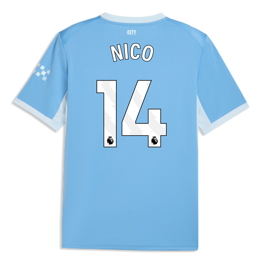 Manchester City Home Jersey 2026/27 With NICO 14 Printing - Team Light Blue-Icy Blue