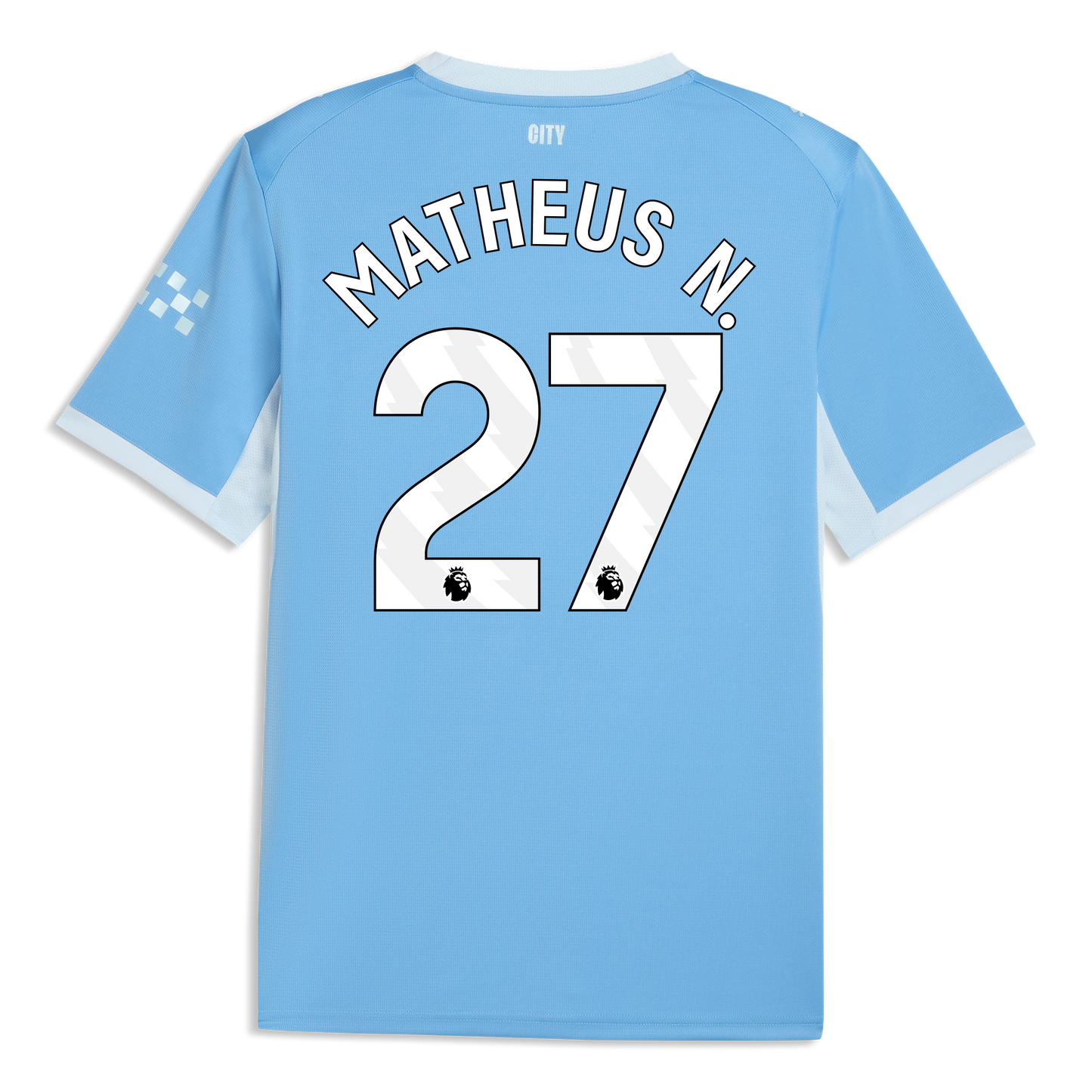 Manchester City Home Jersey 2026/27 With MATHEUS N. 27 Printing - Team Light Blue-Icy Blue