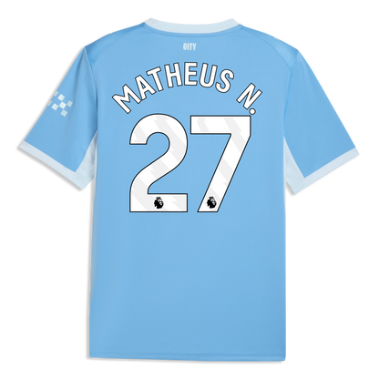 Manchester City Home Jersey 2026/27 With MATHEUS N. 27 Printing - Team Light Blue-Icy Blue