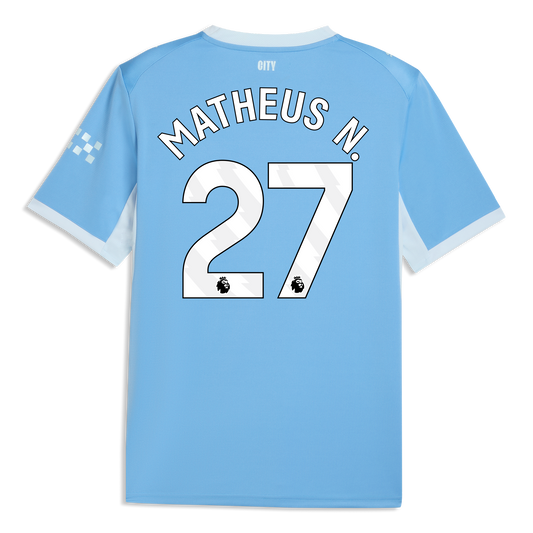 Manchester City Home Jersey 2026/27 With MATHEUS N. 27 Printing - Team Light Blue-Icy Blue