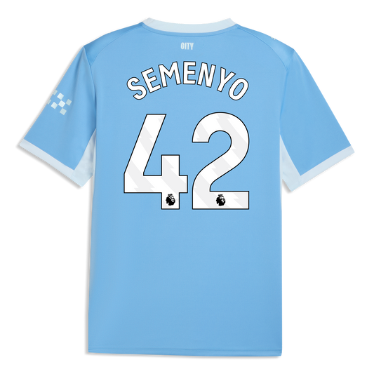 Manchester City Home Jersey 2026/27 With SEMENYO 42 Printing - Team Light Blue-Icy Blue
