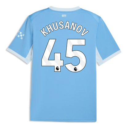 Manchester City Home Jersey 2026/27 With KHUSANOV 45 Printing - Team Light Blue-Icy Blue