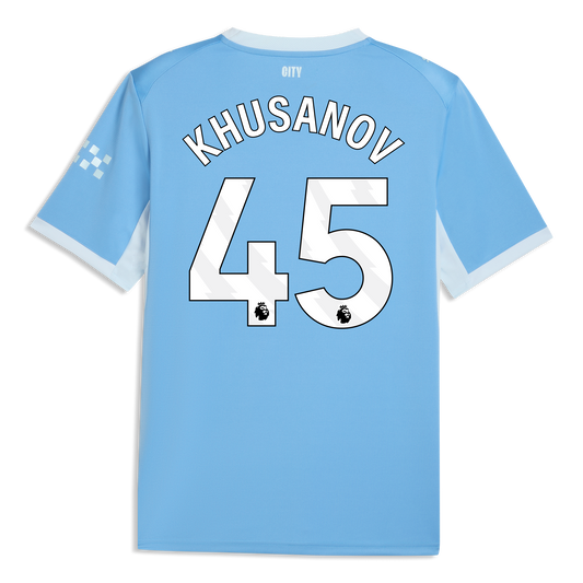 Manchester City Home Jersey 2026/27 With KHUSANOV 45 Printing - Team Light Blue-Icy Blue