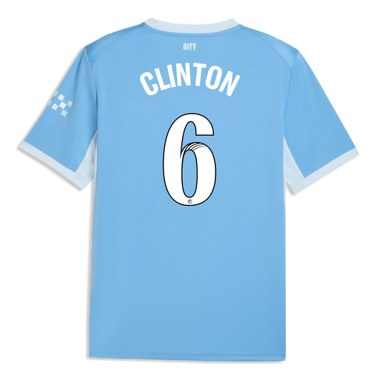 Manchester City Home Jersey 2026/27 With CLINTON 6 Printing