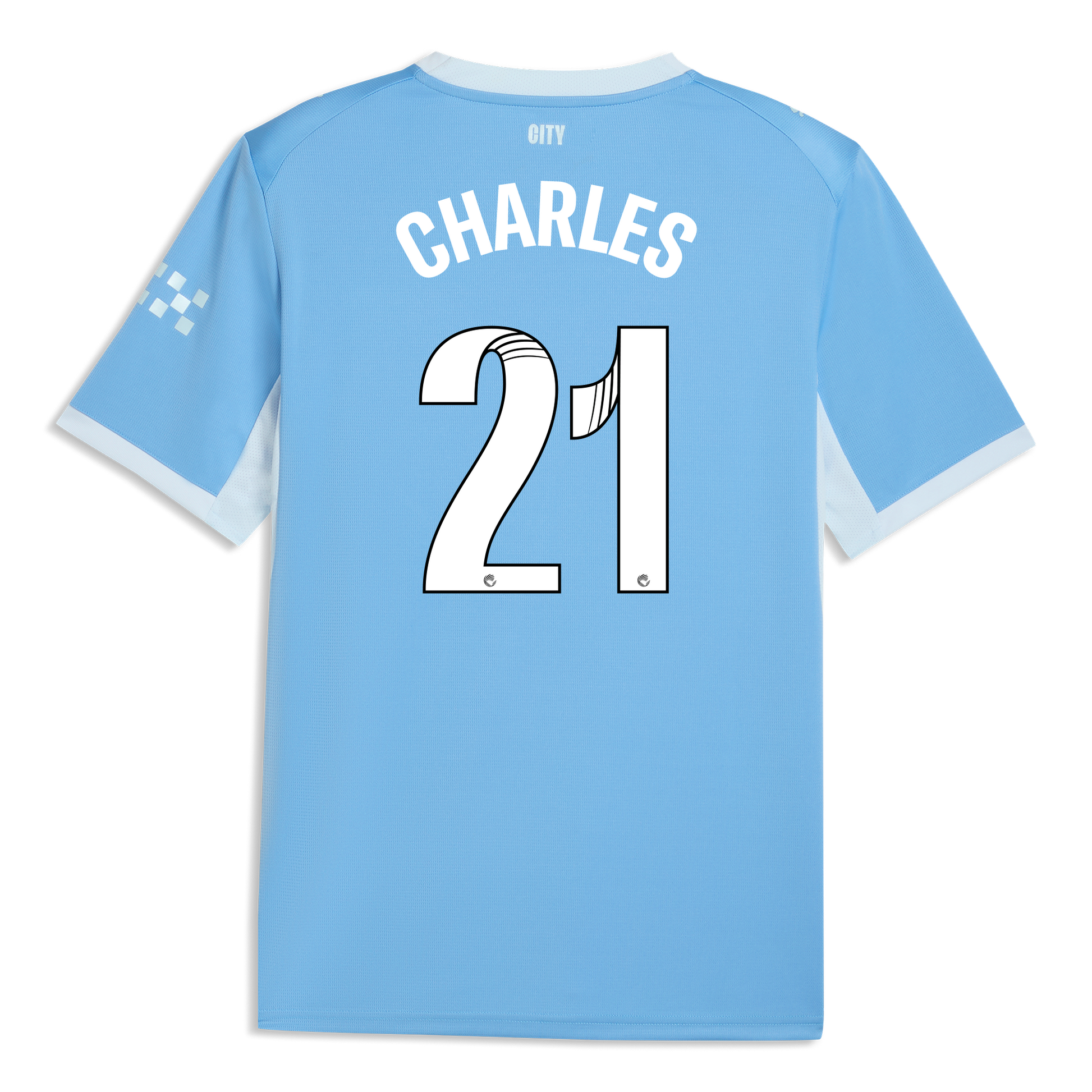 Manchester City Home Jersey 2026/27 With CHARLES 21 Printing