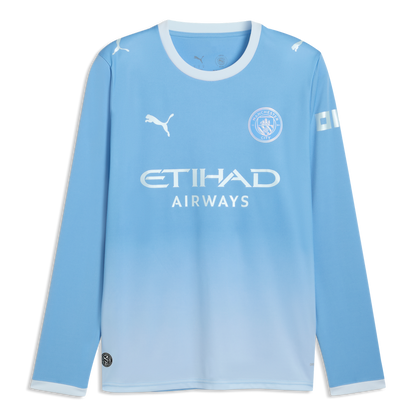 Manchester City Home Jersey 2026/27 Long Sleeve With HASEGAWA 25 Printing