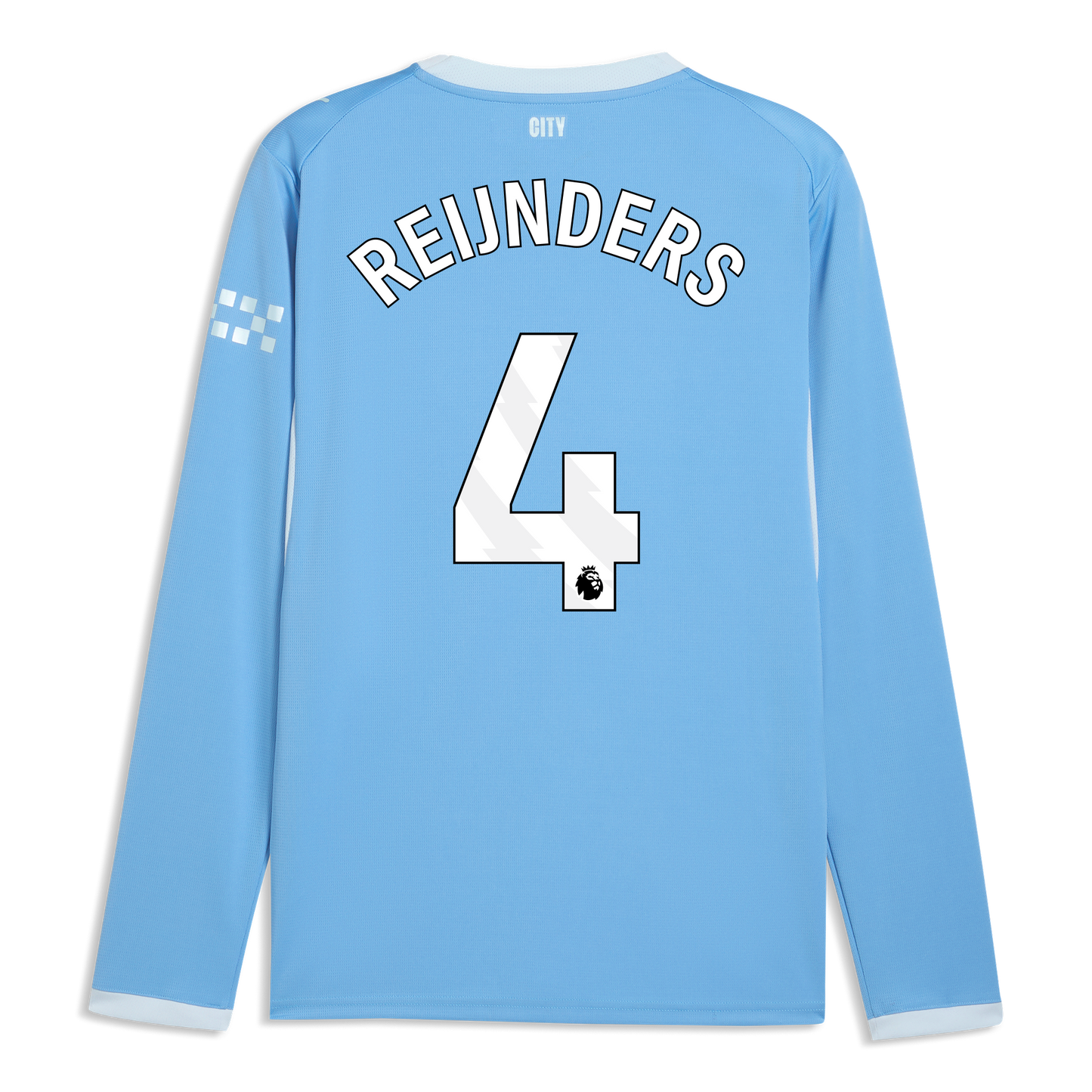 Manchester City Home Jersey 2026/27 Long Sleeve With REIJNDERS 4 Printing - Team Light Blue-Icy Blue