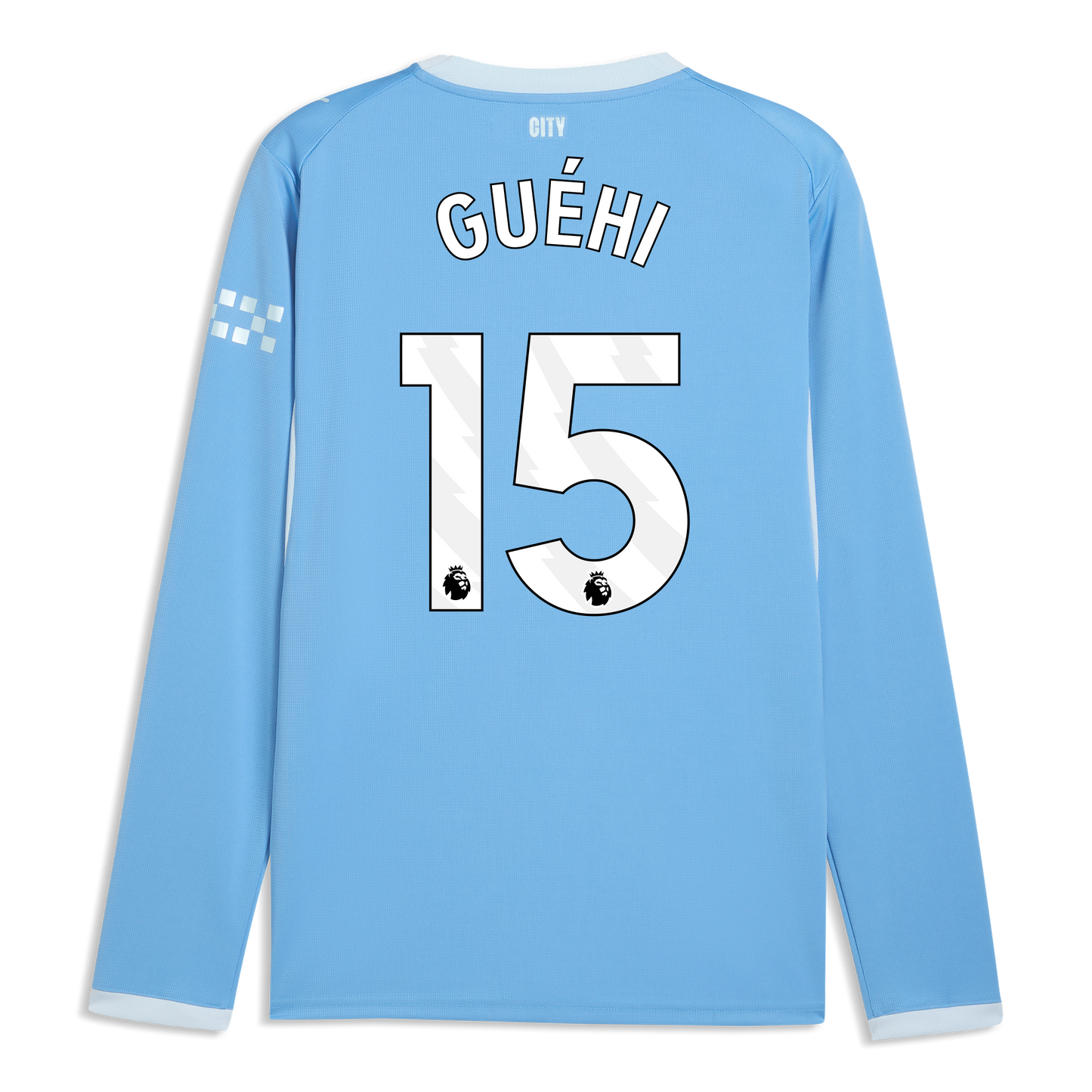 Manchester City Home Jersey 2026/27 Long Sleeve With GUÉHI 15 Printing - Team Light Blue-Icy Blue