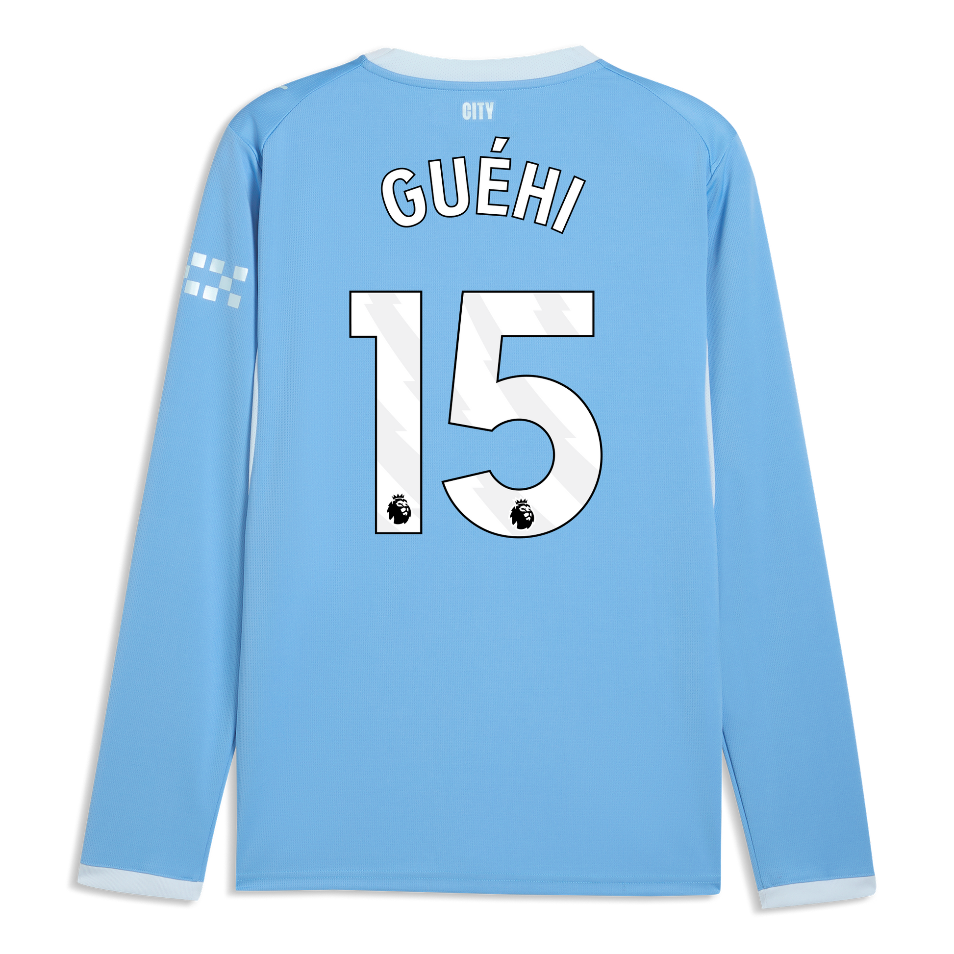 Manchester City Home Jersey 2026/27 Long Sleeve With GUÉHI 15 Printing - Team Light Blue-Icy Blue