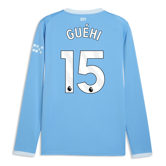 Manchester City Home Jersey 2026/27 Long Sleeve With GUÉHI 15 Printing - Team Light Blue-Icy Blue