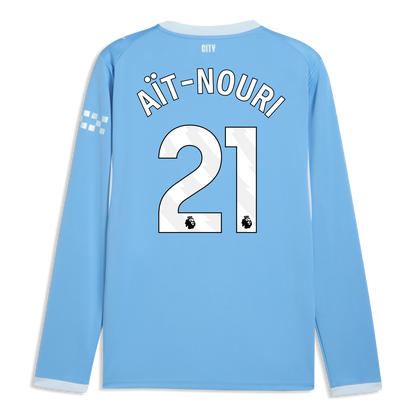 Manchester City Home Jersey 2026/27 Long Sleeve With AÏT-NOURI 21 Printing - Team Light Blue-Icy Blue