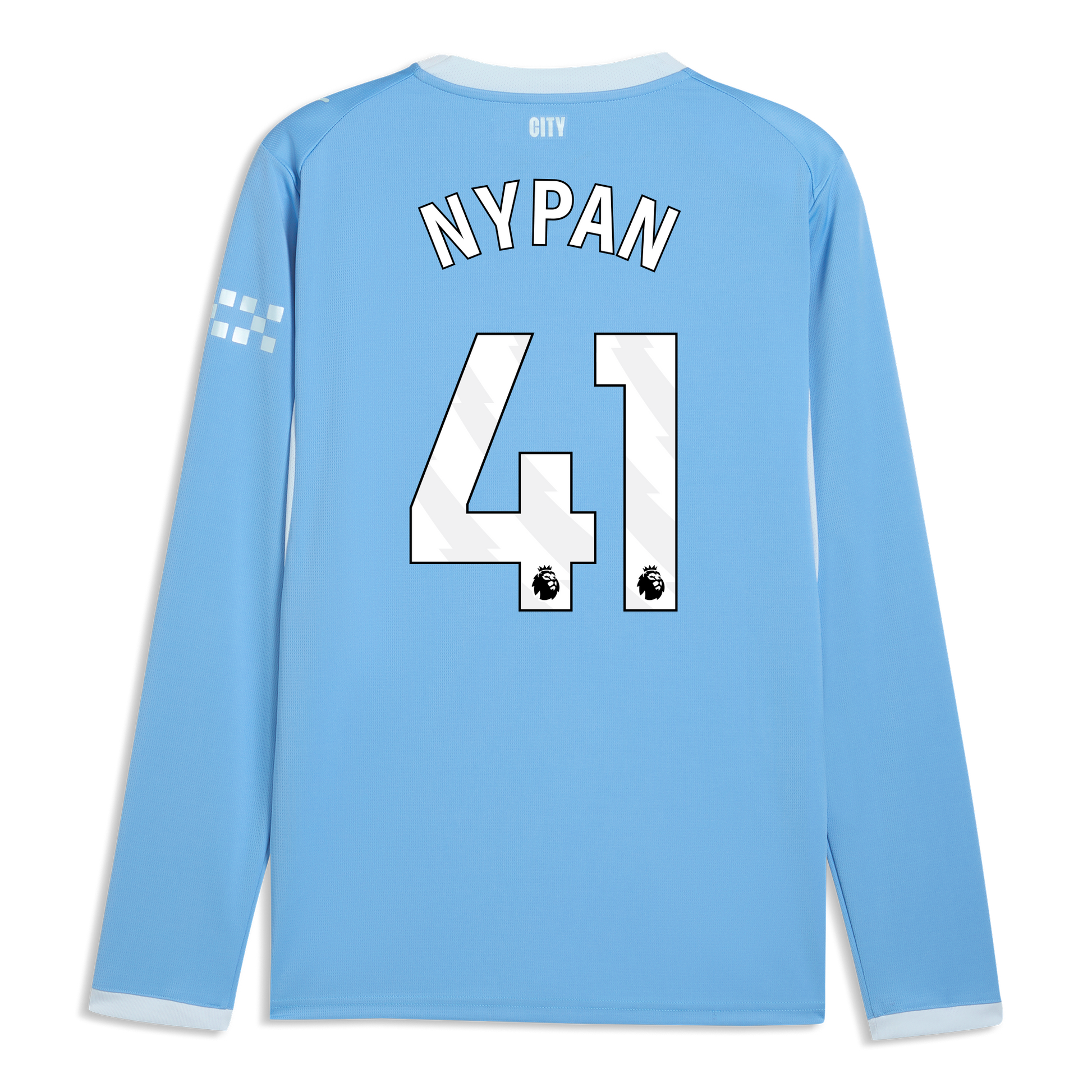 Manchester City Home Jersey 2026/27 Long Sleeve With NYPAN 41 Printing - Team Light Blue-Icy Blue