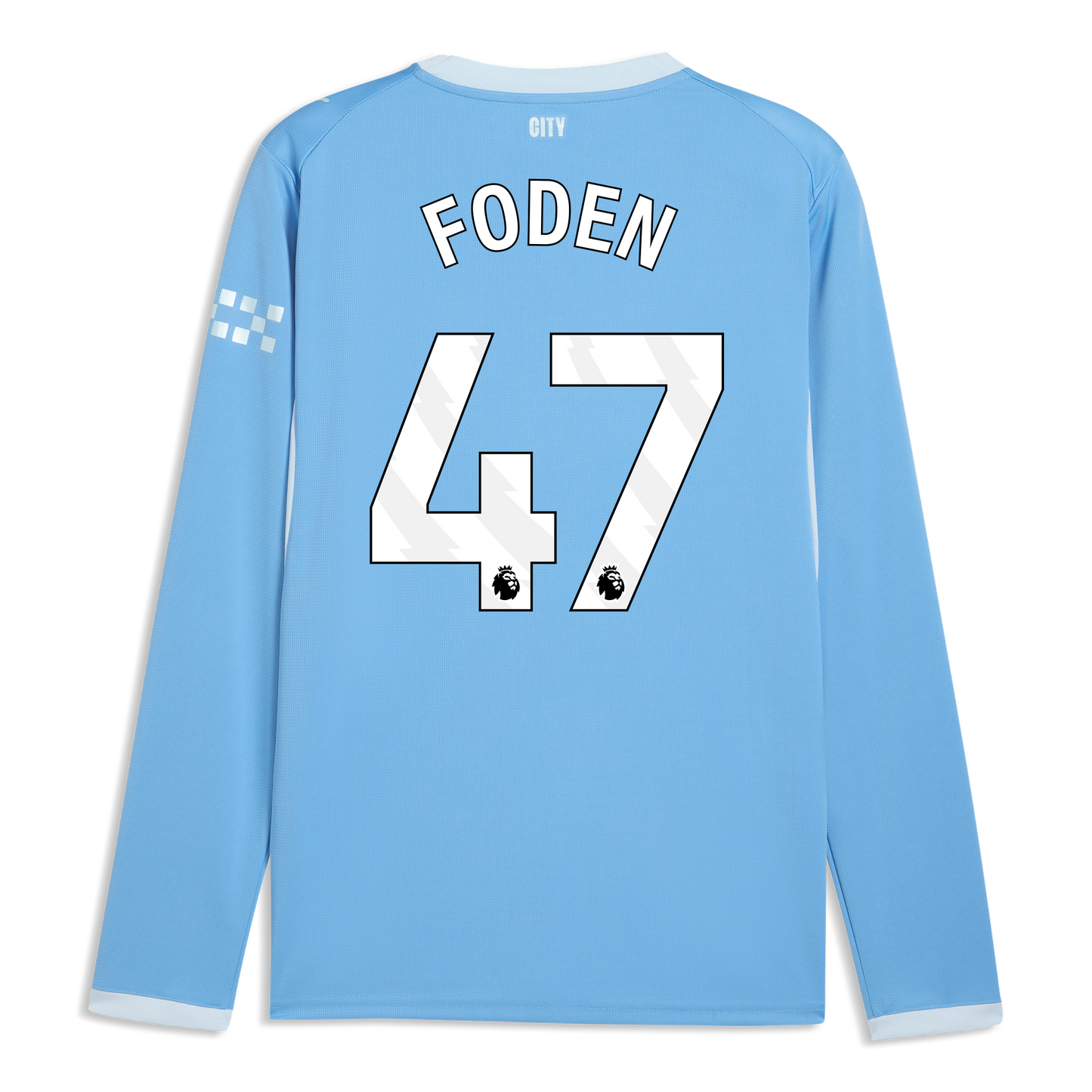 Manchester City Home Jersey 2026/27 Long Sleeve With FODEN 47 Printing - Team Light Blue-Icy Blue