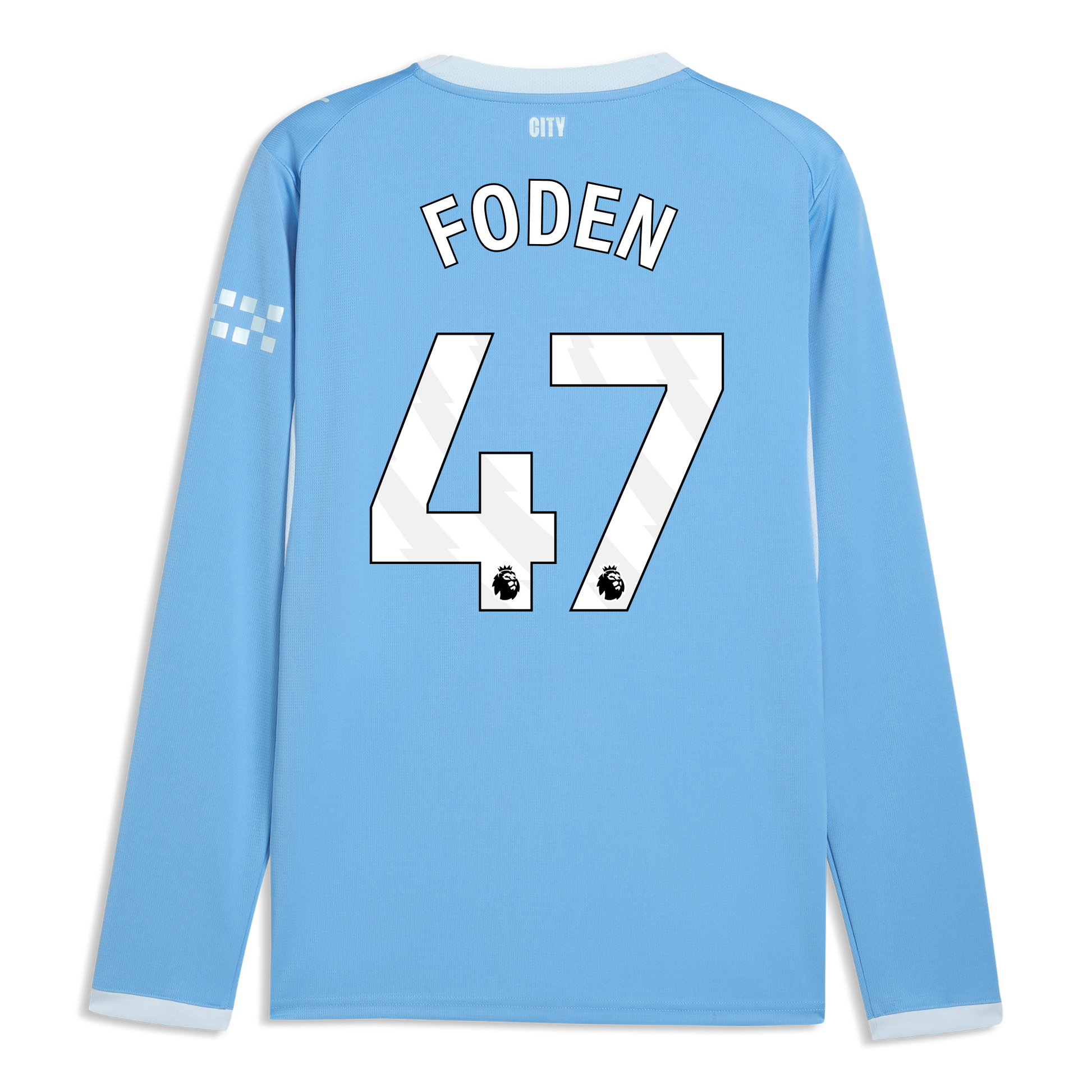 Manchester City Home Jersey 2026/27 Long Sleeve With FODEN 47 Printing - Team Light Blue-Icy Blue