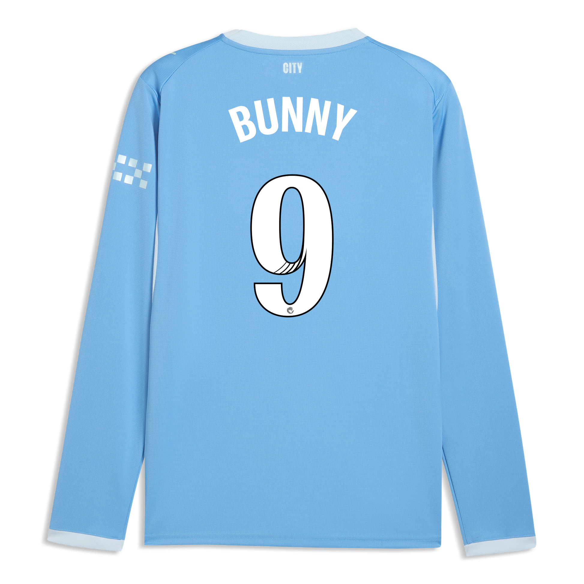 Manchester City Home Jersey 2026/27 Long Sleeve With BUNNY 9 Printing