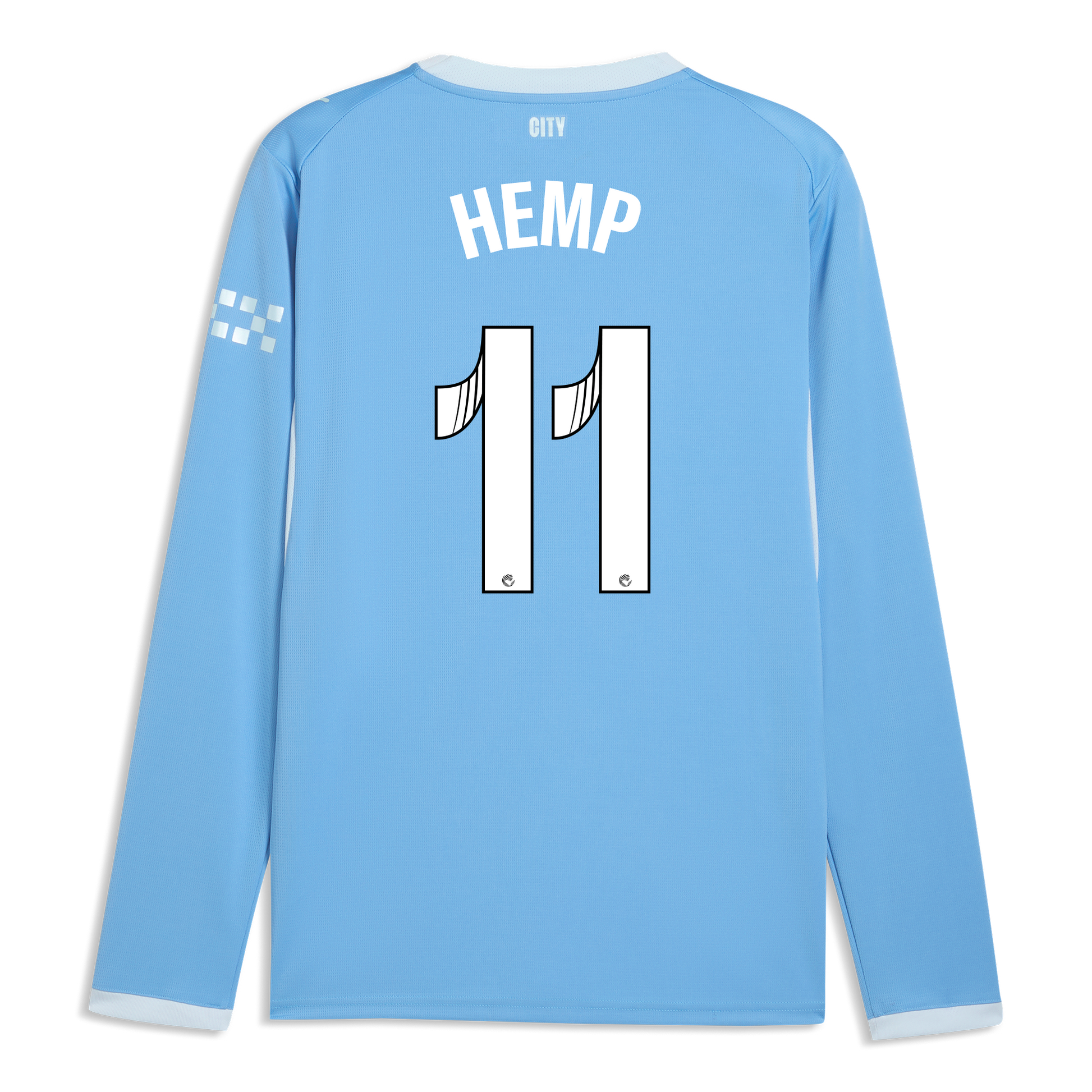 Manchester City Home Jersey 2026/27 Long Sleeve With HEMP 11 Printing