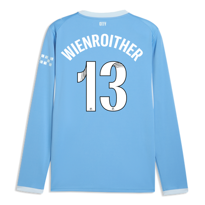 Manchester City Home Jersey 2026/27 Long Sleeve With WIENROITHER 13 Printing