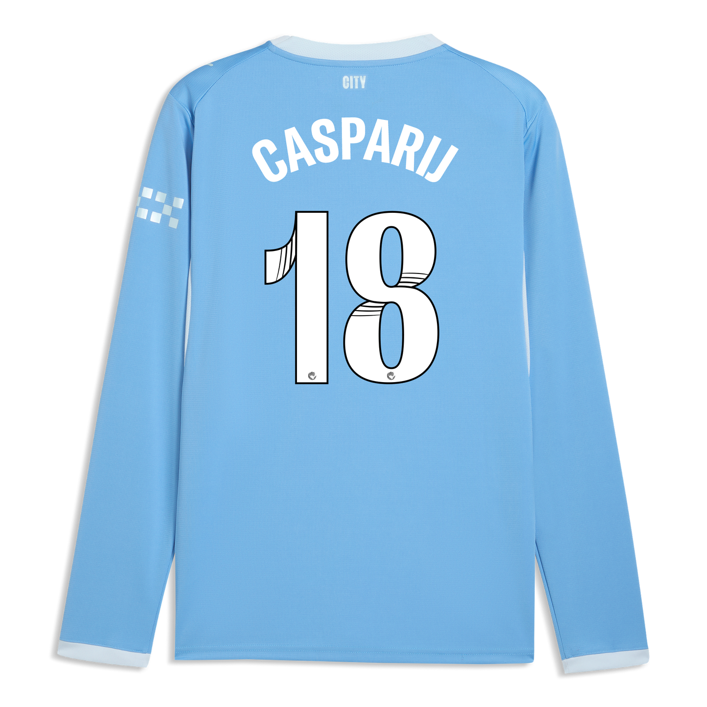Manchester City Home Jersey 2026/27 Long Sleeve With CASPARIJ 18 Printing