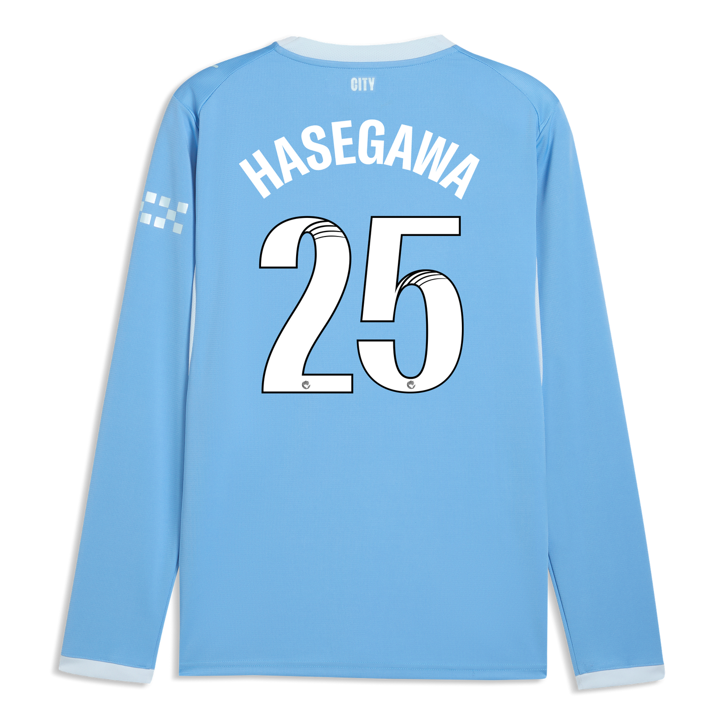 Manchester City Home Jersey 2026/27 Long Sleeve With HASEGAWA 25 Printing