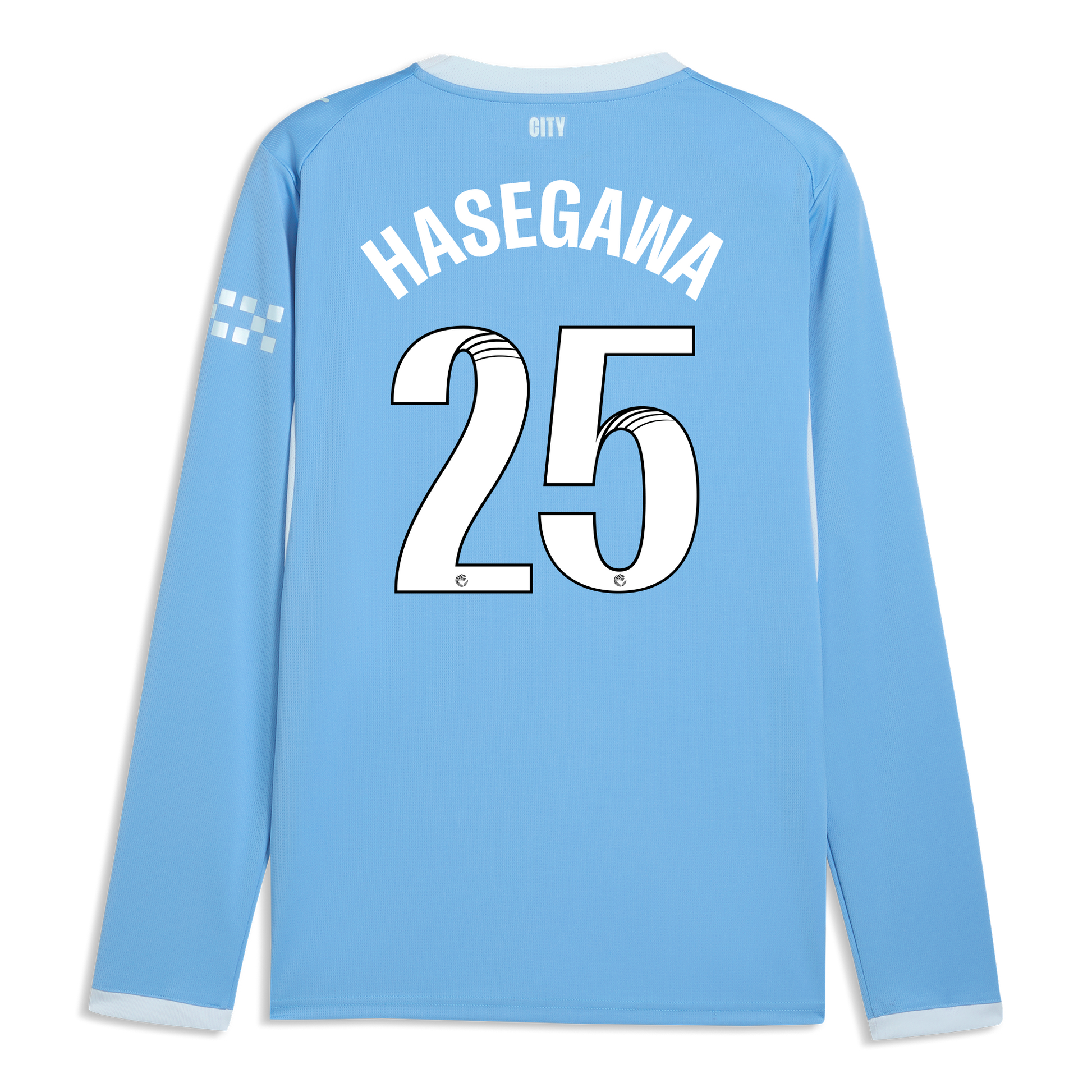 Manchester City Home Jersey 2026/27 Long Sleeve With HASEGAWA 25 Printing