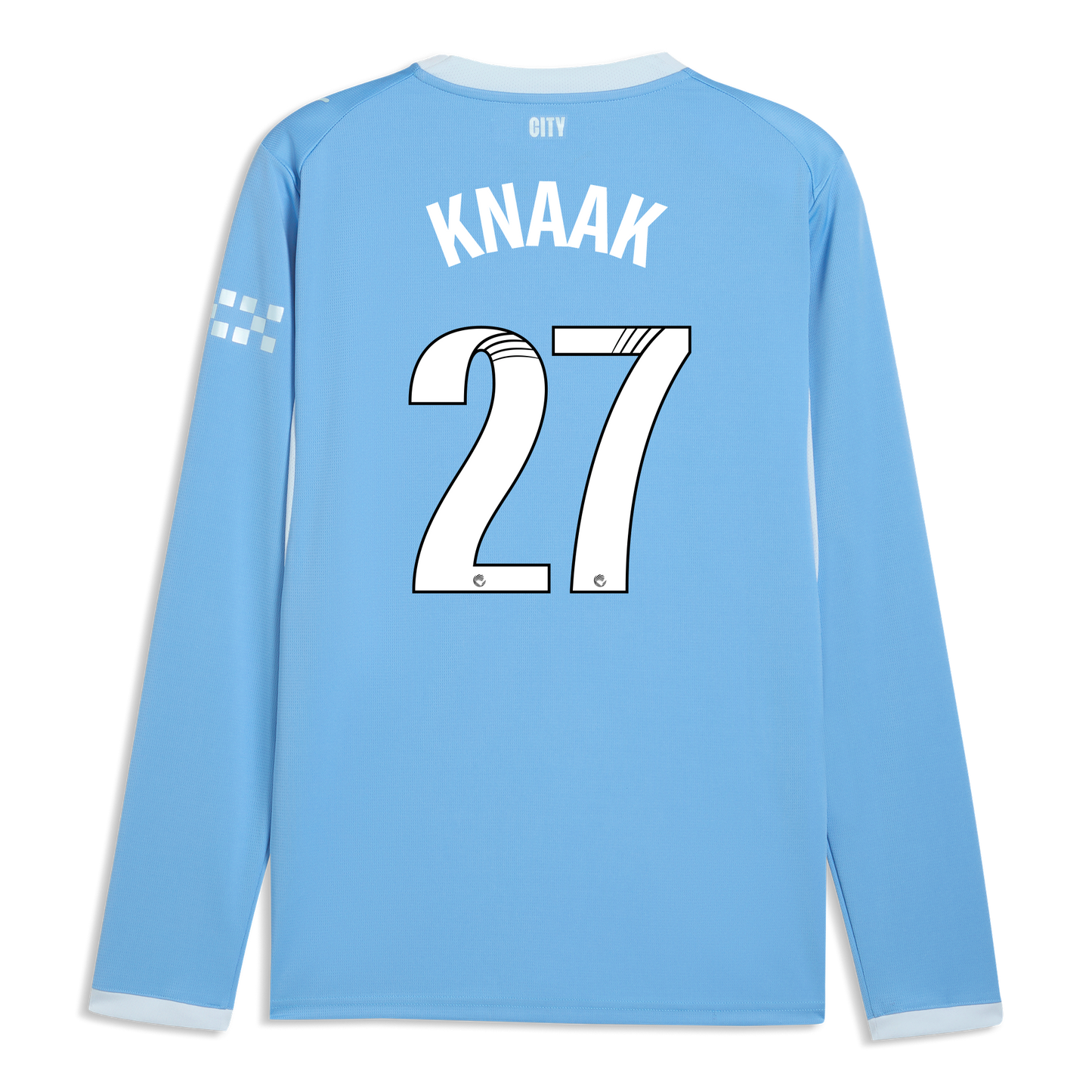Manchester City Home Jersey 2026/27 Long Sleeve With KNAAK 27 Printing