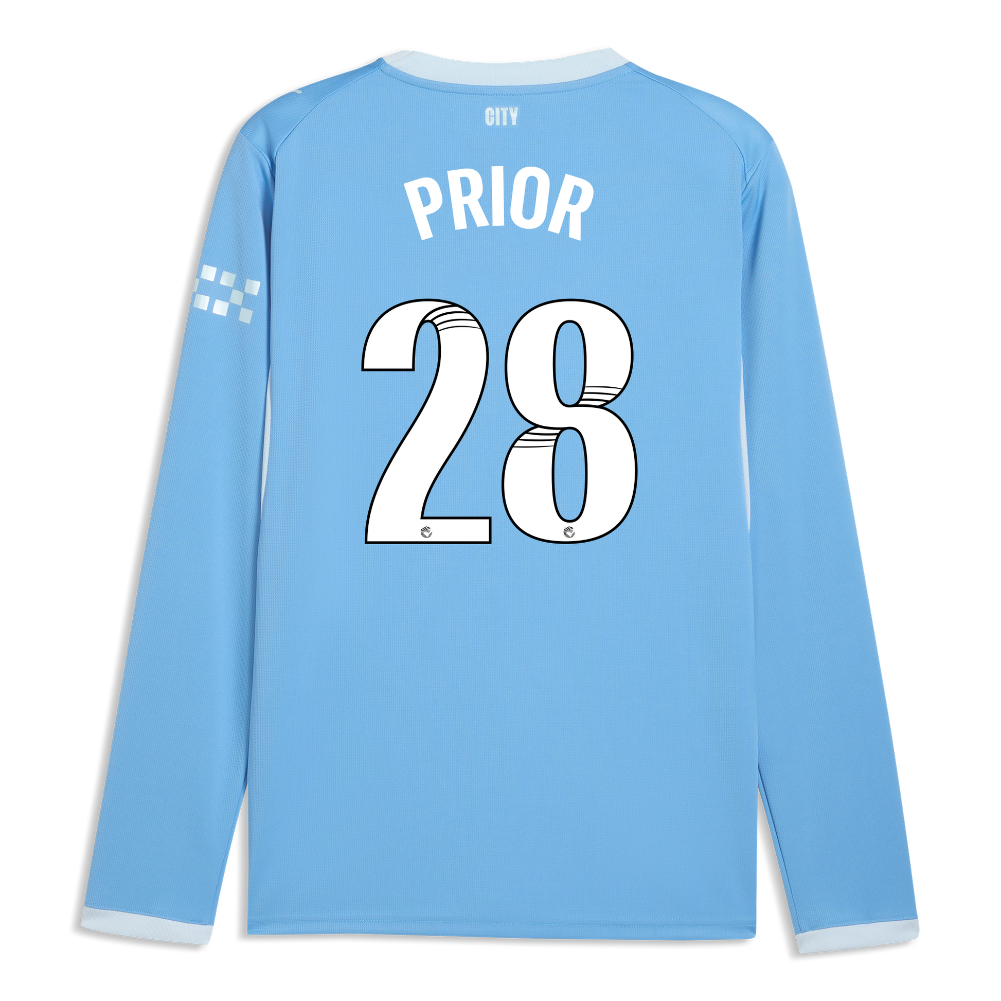 Manchester City Home Jersey 2026/27 Long Sleeve With PRIOR 28 Printing