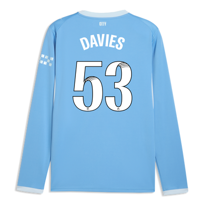 Manchester City Home Jersey 2026/27 Long Sleeve With DAVIES 53 Printing