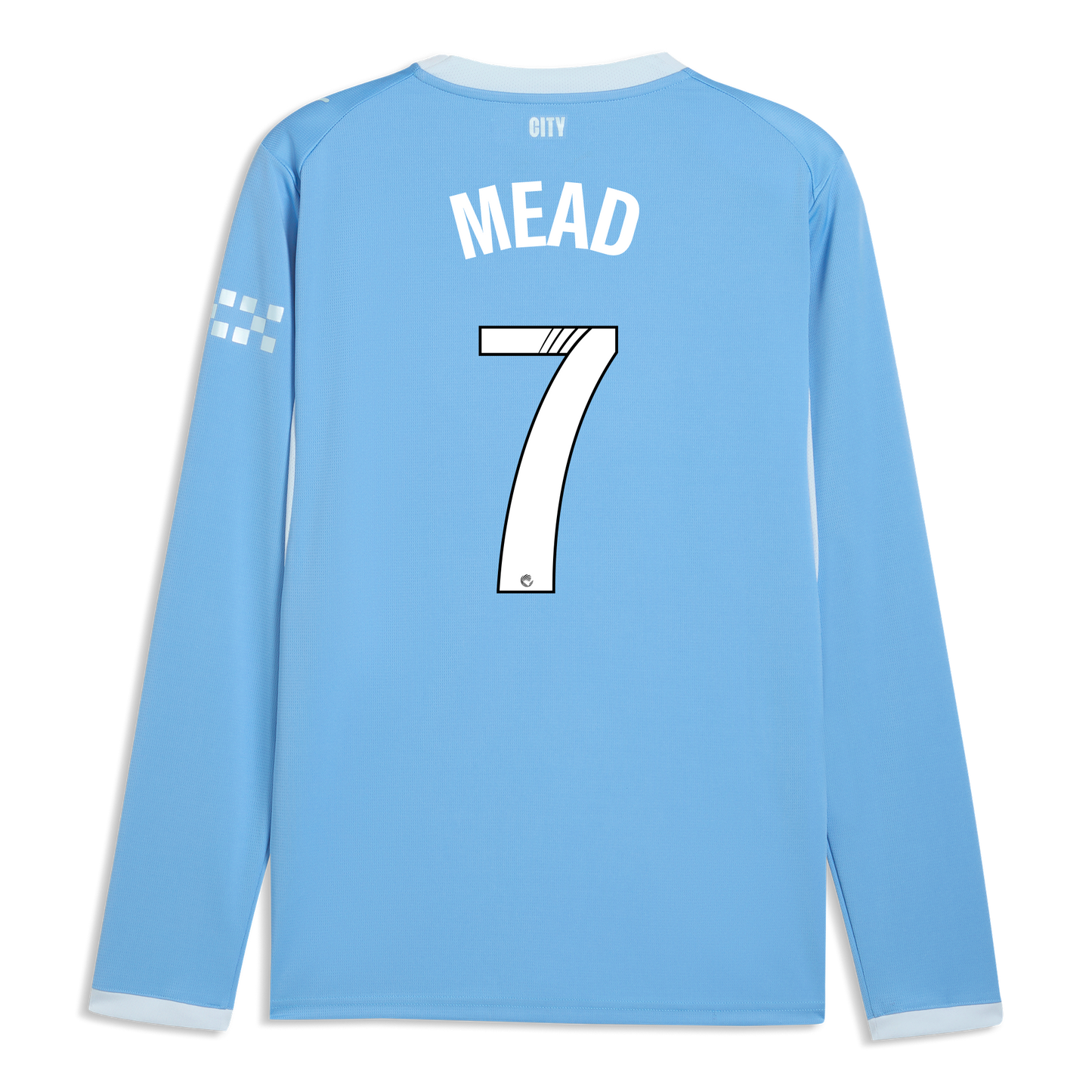 Manchester City Home Jersey 2026/27 Long Sleeve With MEAD 7 Printing