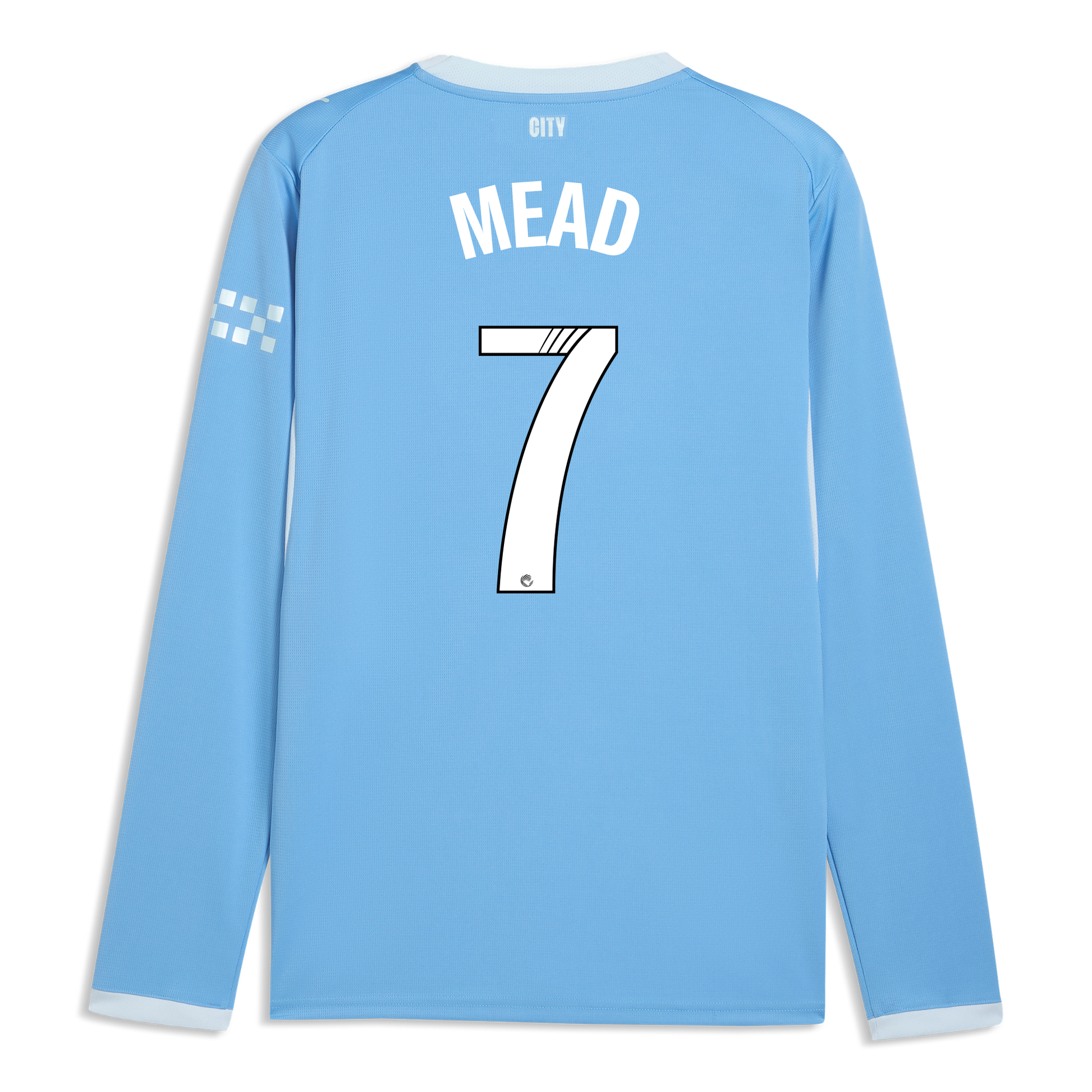 Manchester City Home Jersey 2026/27 Long Sleeve With MEAD 7 Printing
