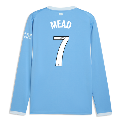 Manchester City Home Jersey 2026/27 Long Sleeve With MEAD 7 Printing