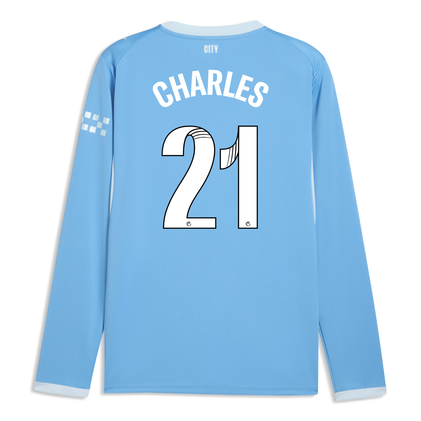 Manchester City Home Jersey 2026/27 Long Sleeve With CHARLES 21 Printing