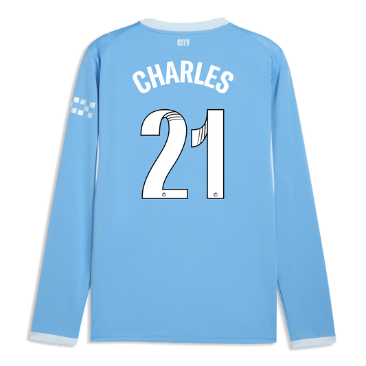 Manchester City Home Jersey 2026/27 Long Sleeve With CHARLES 21 Printing