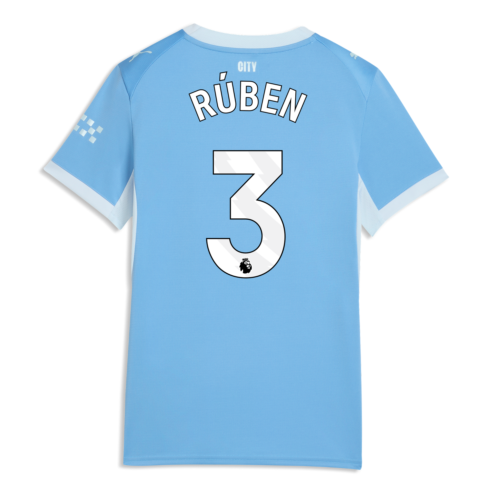 Women's Manchester City Home Jersey 2026/27 With RÚBEN 3 Printing - Team Light Blue-Icy Blue
