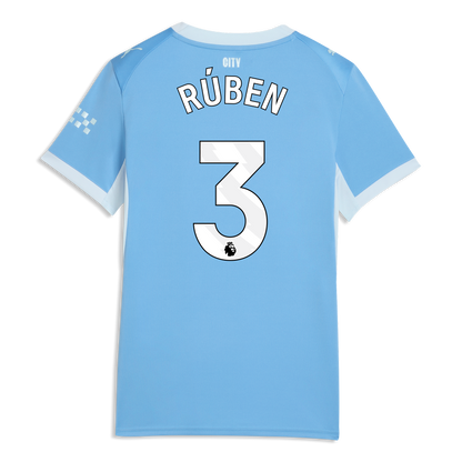 Women's Manchester City Home Jersey 2026/27 With RÚBEN 3 Printing - Team Light Blue-Icy Blue
