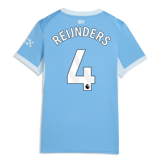 Women's Manchester City Home Jersey 2026/27 With REIJNDERS 4 Printing - Team Light Blue-Icy Blue