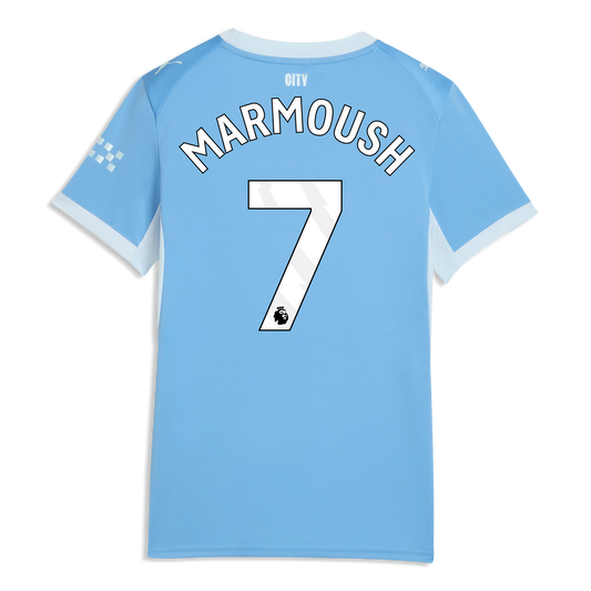 Women's Manchester City Home Jersey 2026/27 With MARMOUSH 7 Printing - Team Light Blue-Icy Blue