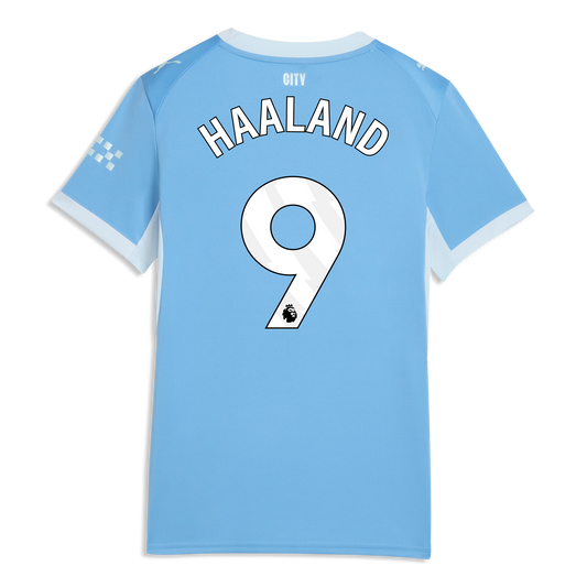 Women's Manchester City Home Jersey 2026/27 With HAALAND 9 Printing - Team Light Blue-Icy Blue